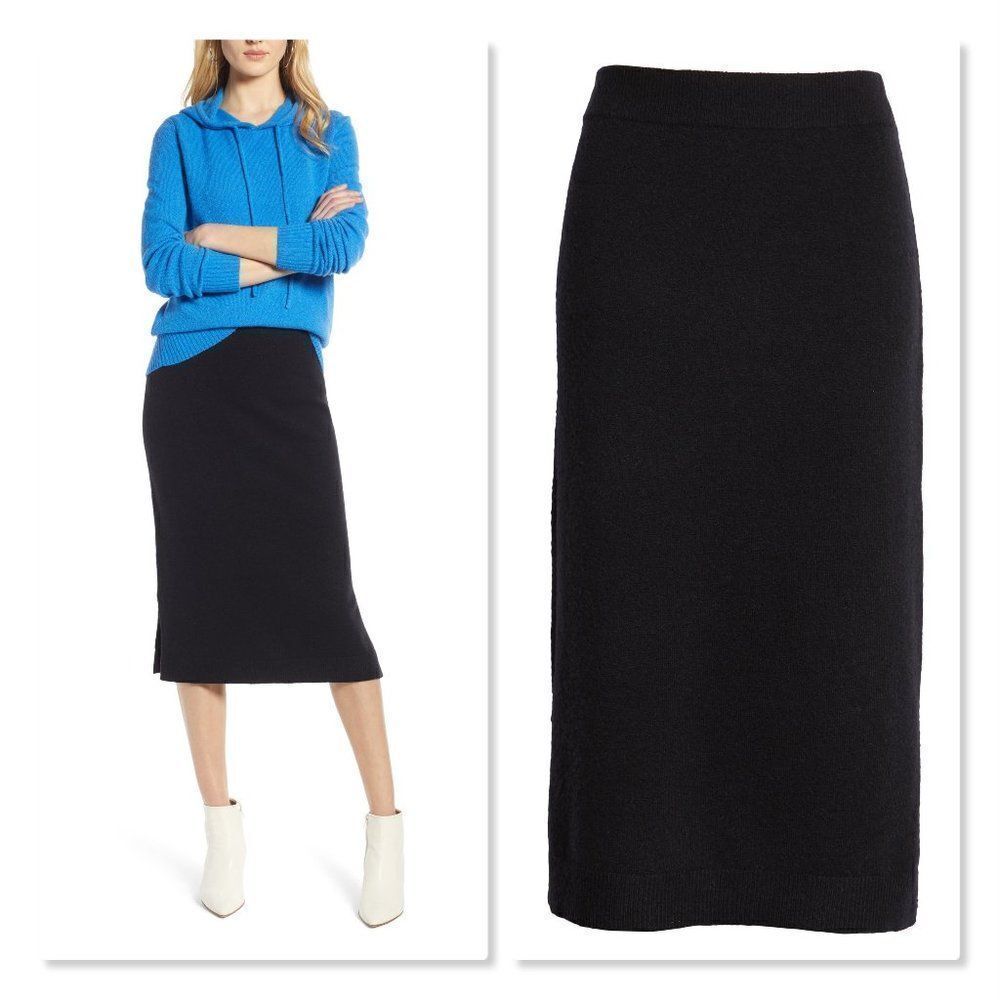 Halogen Sweater Pencil Sweater Skirt size Large in Navy Blue